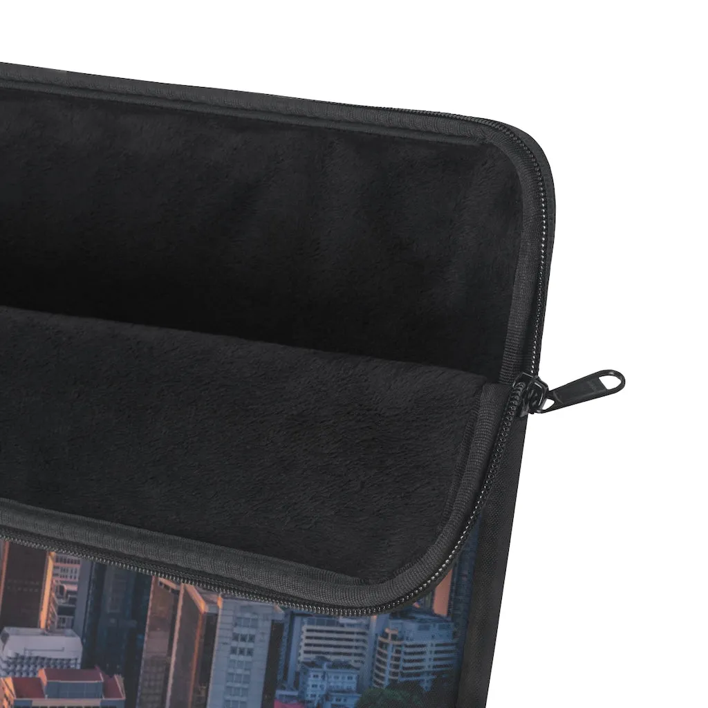 City Skyline Laptop Sleeve Case, Sunset Computer MacBook Pro 12 13 Air 15 inch Tablet Canvas Skin Bag Zipper Cover