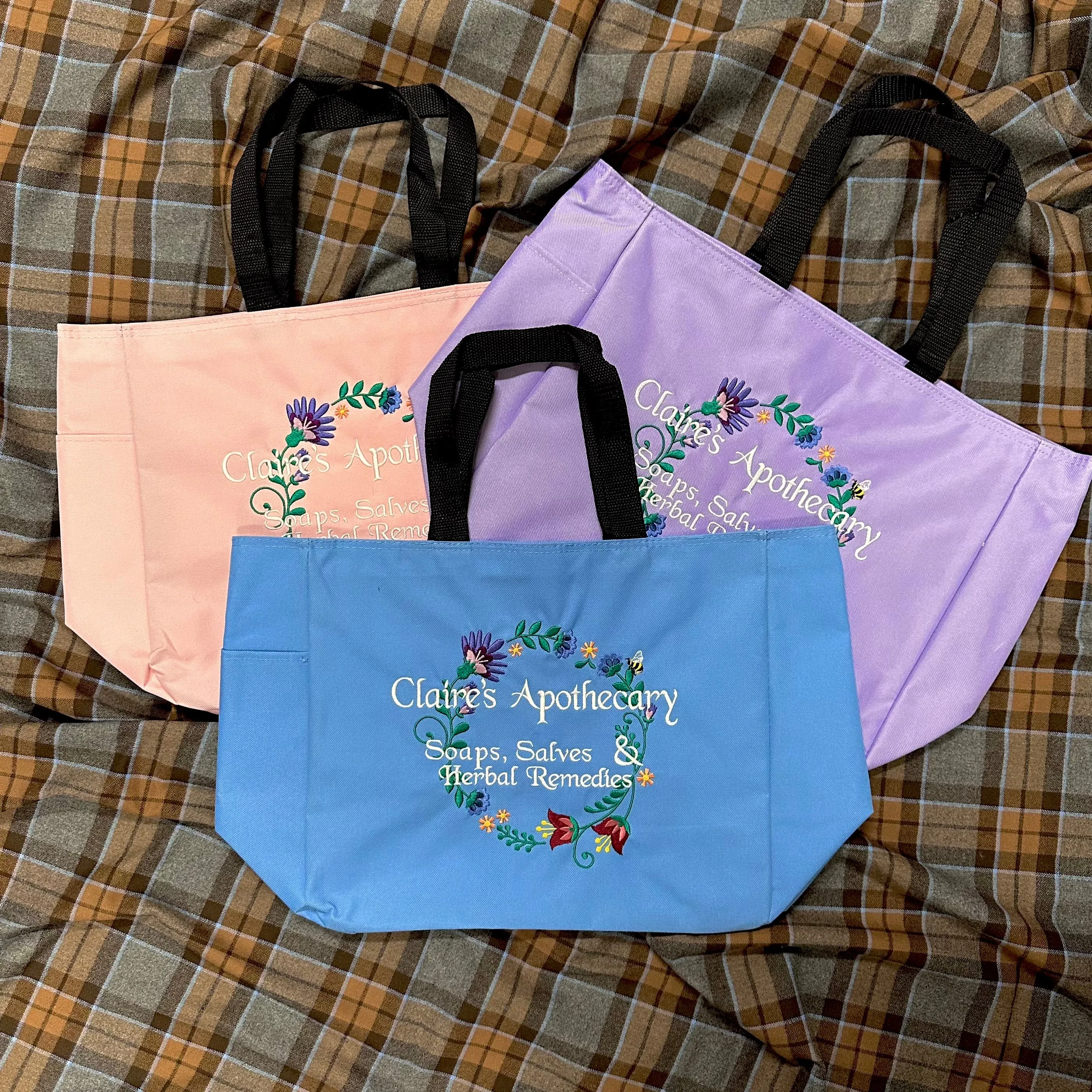 Claire's Apothecary Spring Floral Wreath Tote Bag - Outlander Inspiration