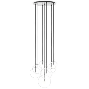 Cluster 7 MIX Chandelier, Black Gunmetal