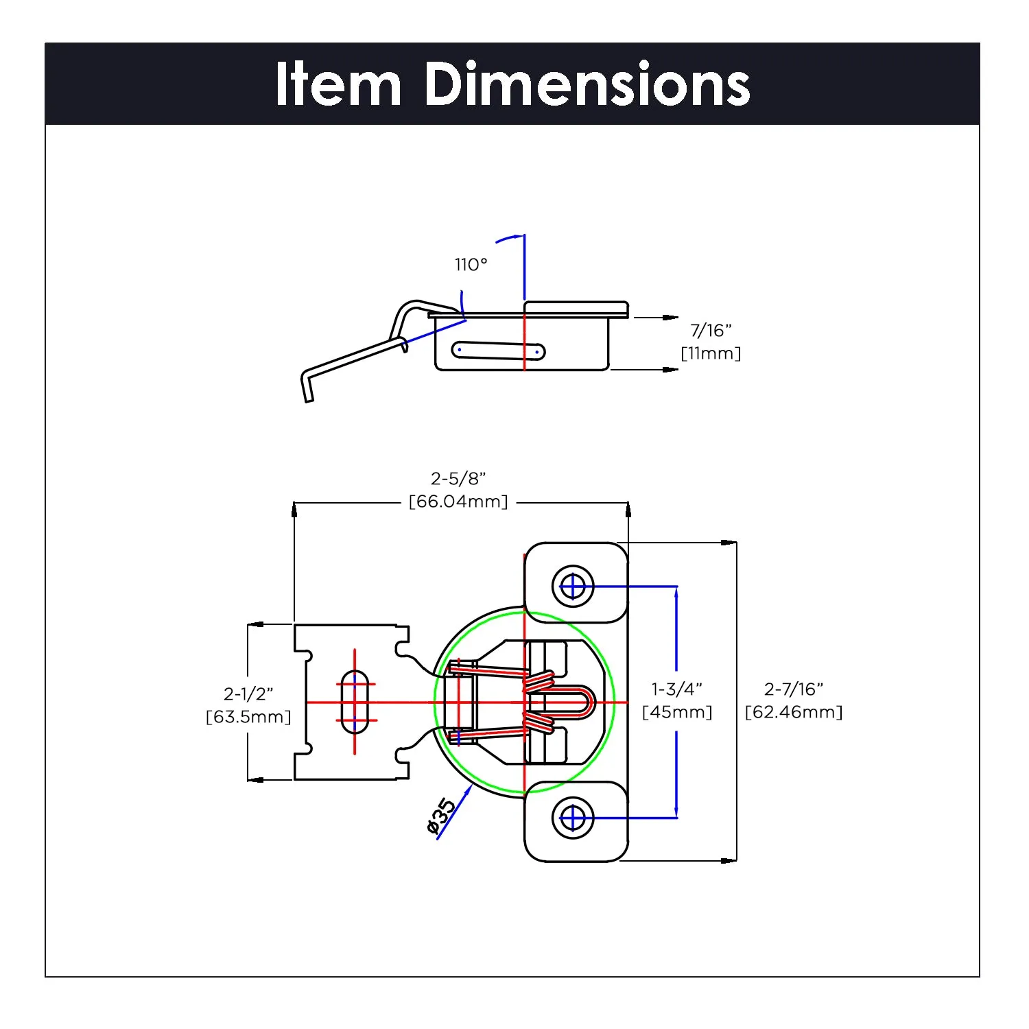 Concealed 1/2 Inch Overlay Face Frame Self-Close Hinge