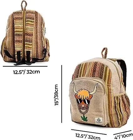 Conscious Fashion, Ethical Choices : Medium Yak print Hemp Bag