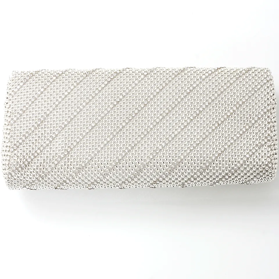 Crystal Chevron Flap Clutch