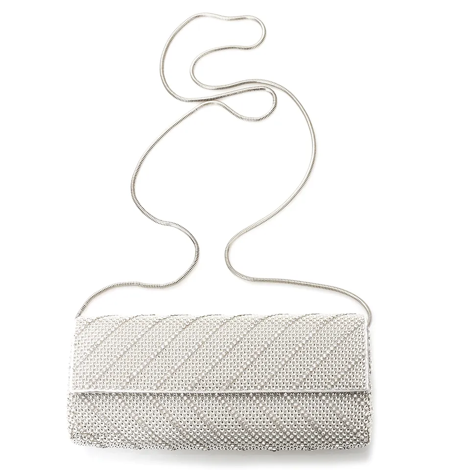 Crystal Chevron Flap Clutch