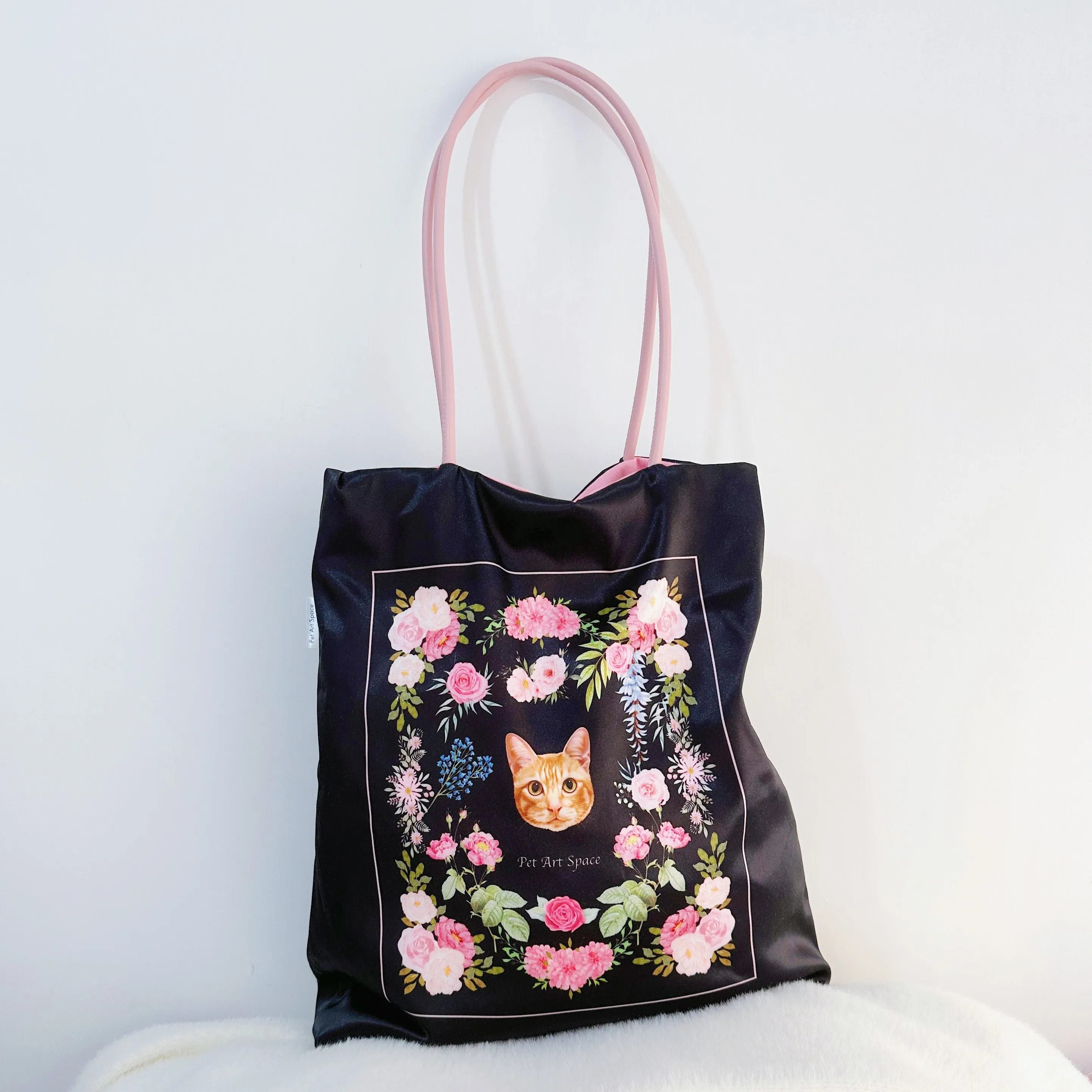 Custom Flower Satin Bag