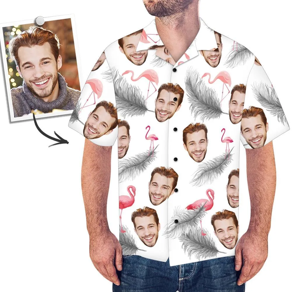 Custom Hawaiian Shirt with Face UK Flamingo