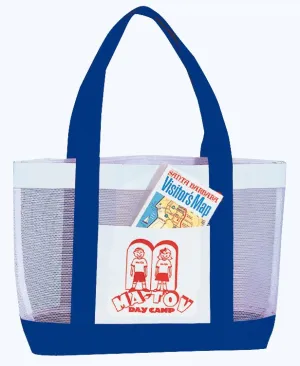 Custom Mesh Tote Bag With Front Slip Pocket