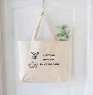 Custom Sporty Dog Portrait Tote Bag