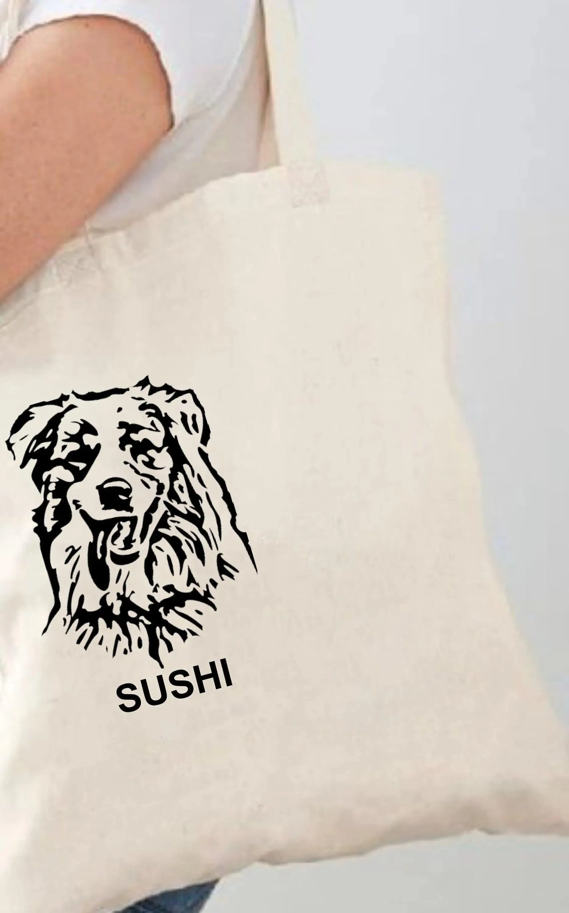 Custom Sporty Dog Portrait Tote Bag