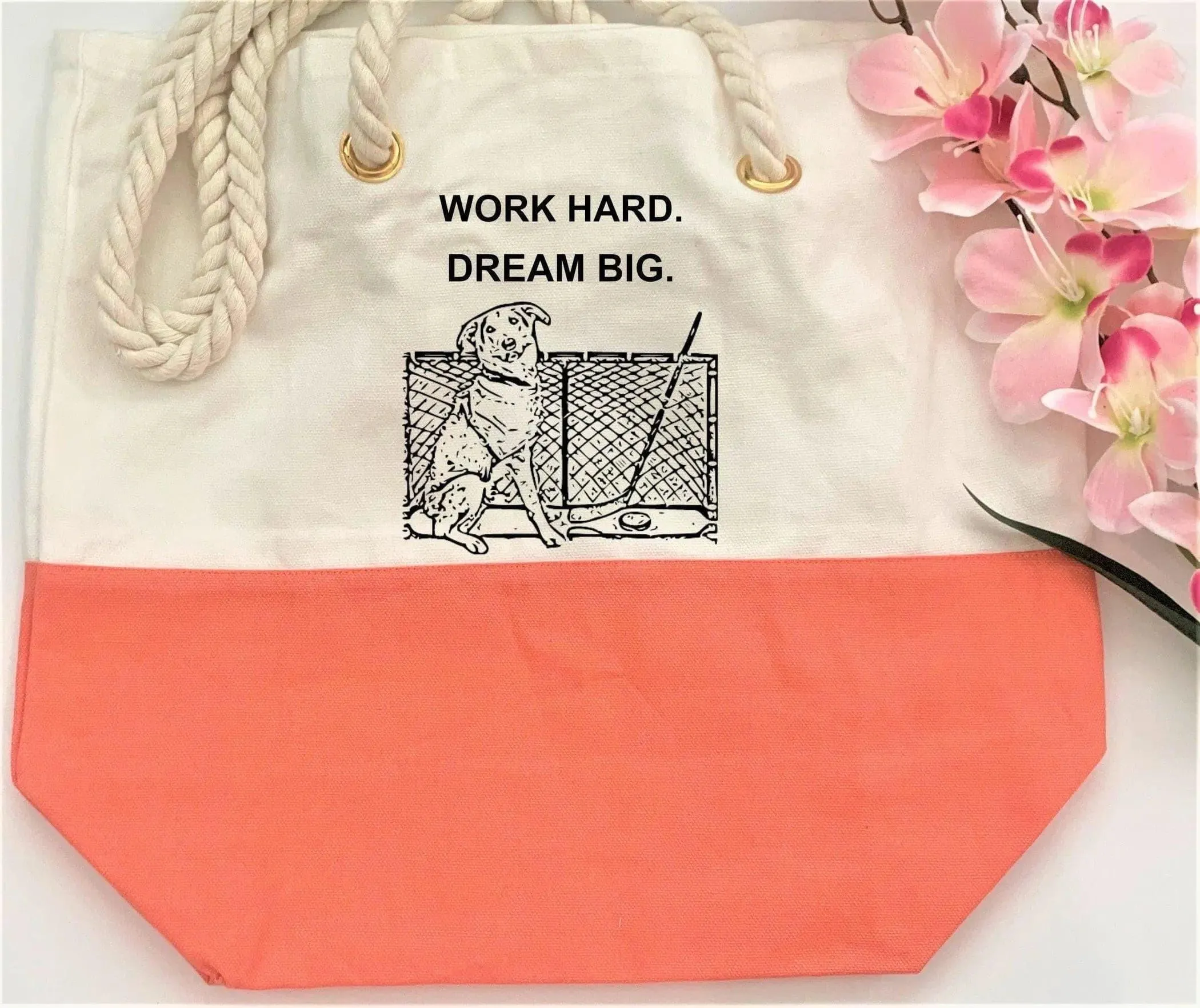 Custom Sporty Dog Portrait Tote Bag