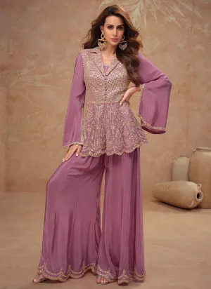 Designer and Exquisite Embroidered Peplum Style Palazzo Suit