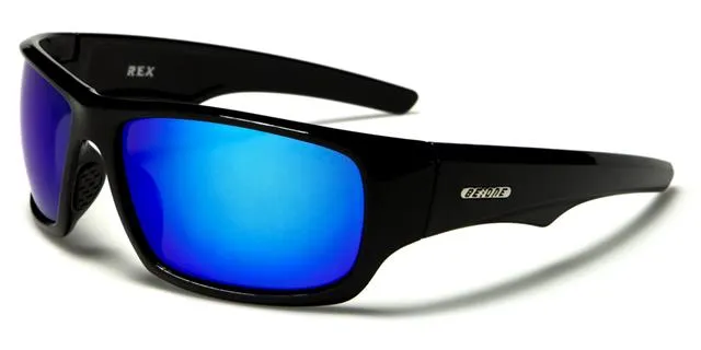 Designer Wrap Large Polarised Sunglasses for Sports with mirrored lens for mens ladies