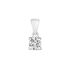 Diamond Jewellery 9ct White Gold Diamond 4 Claw Pendant PD303W