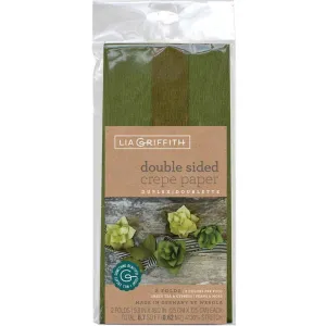 Double Sided Crepe Paper 25cm x 125cm Green Tea, Cypress & Ferns, Moss