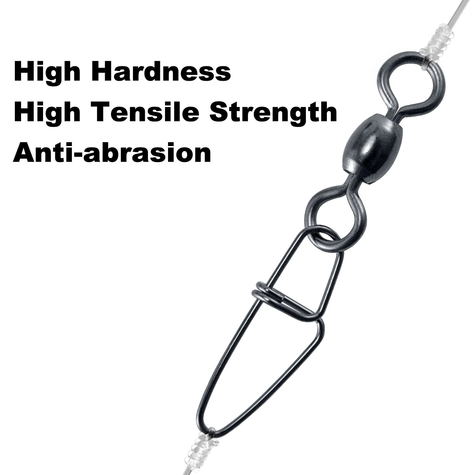 Dr.Fish 50 pcs carabiner fishing swivel #1-4/0