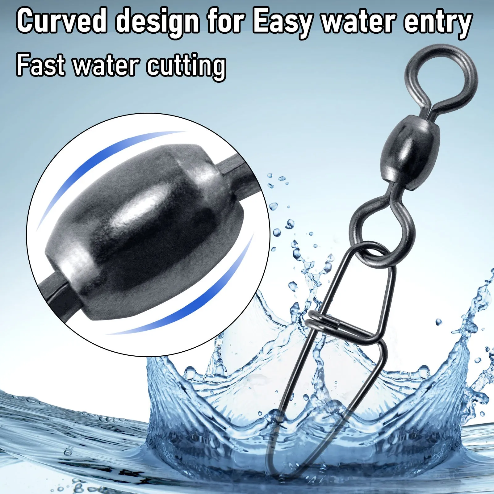 Dr.Fish 50 pcs carabiner fishing swivel #1-4/0