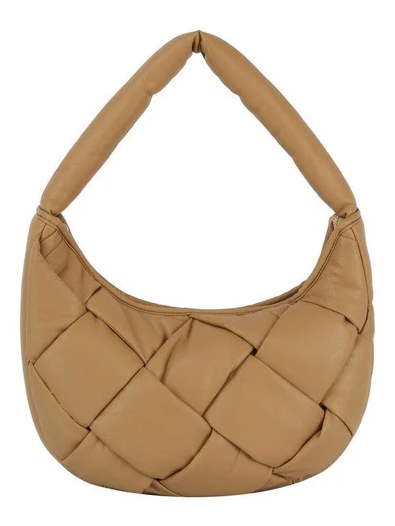 ecostitch Puffy Woven Hobo Shoulder Bag