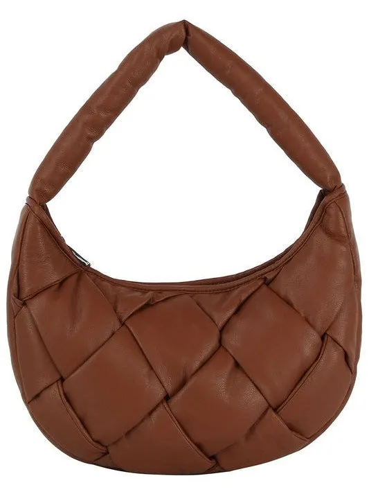 ecostitch Puffy Woven Hobo Shoulder Bag