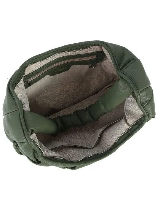 ecostitch Puffy Woven Hobo Shoulder Bag