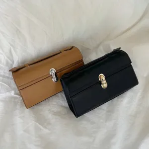 Elegant Luxury Leather Clutch Small Handbag Top leather Evening Handle Bag