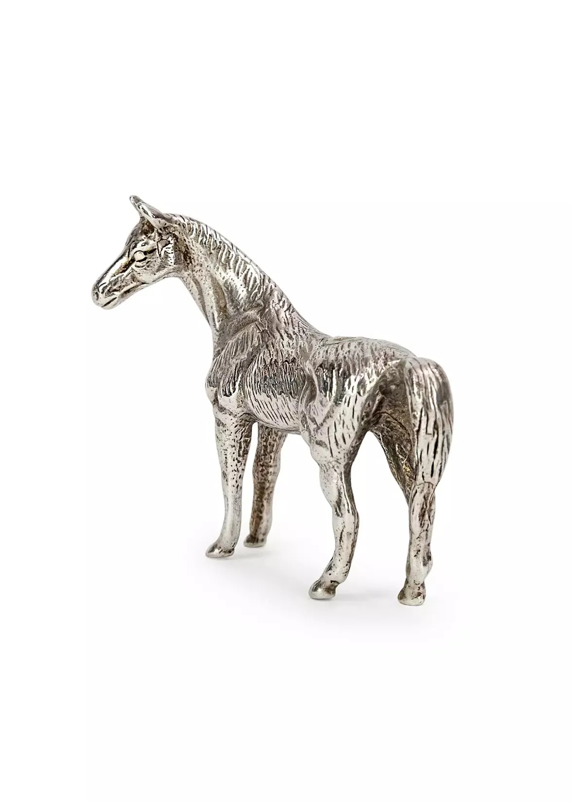 english solid sterling silver horse figure, circa 1980