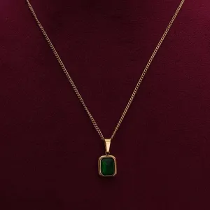 Everyday Exquisite Green Stone Gold Necklace