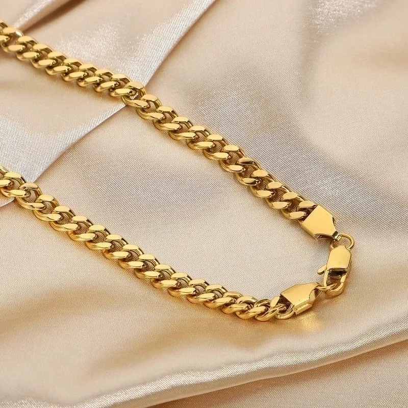 Exquisite Cuban Lobster Clasp 18k Stainless Steel Necklace