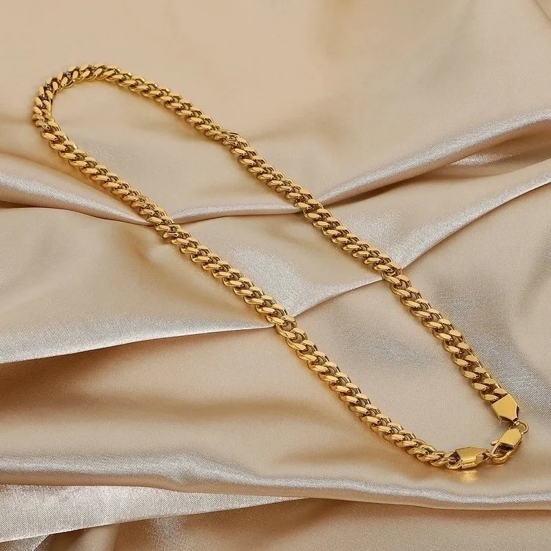 Exquisite Cuban Lobster Clasp 18k Stainless Steel Necklace