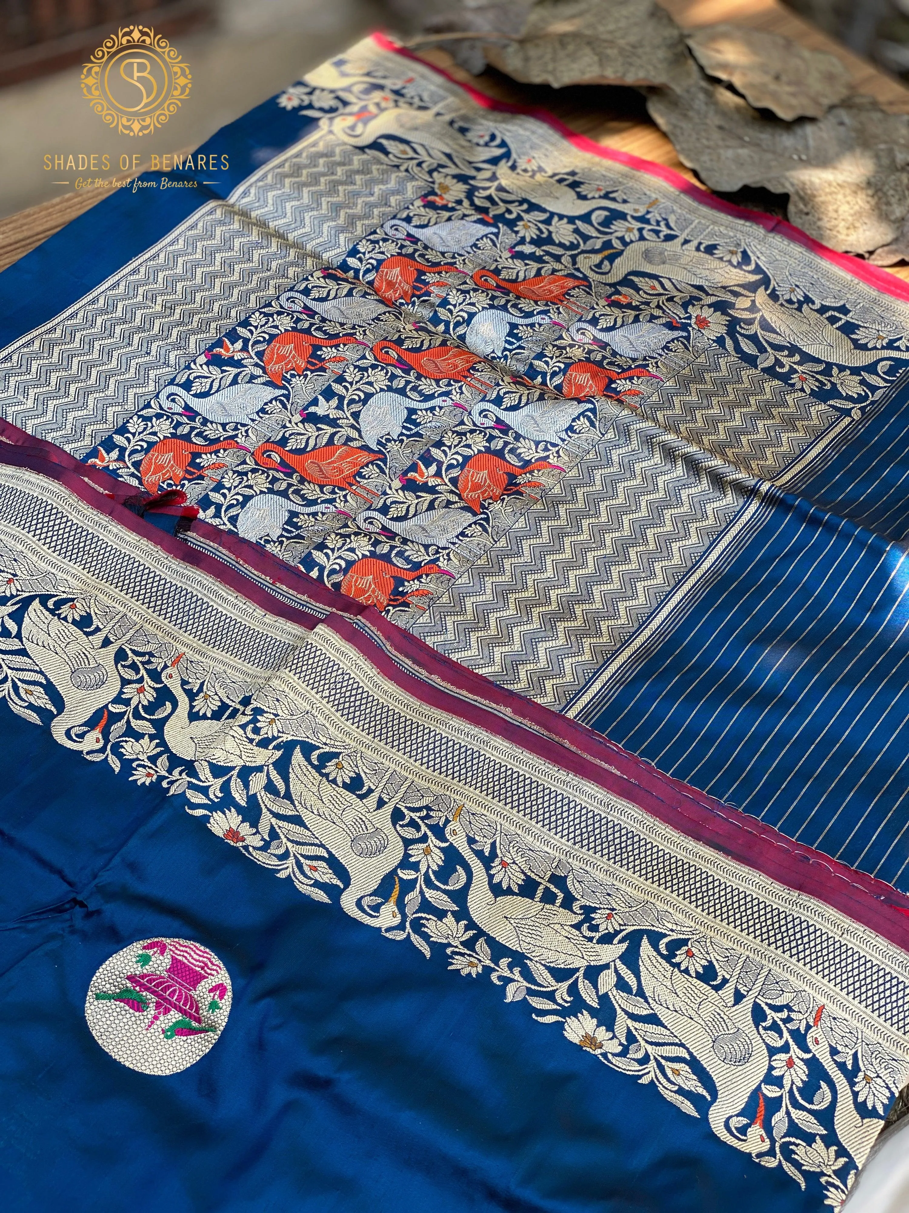 Exquisite Emerald Blue Banarasi Silk Saree