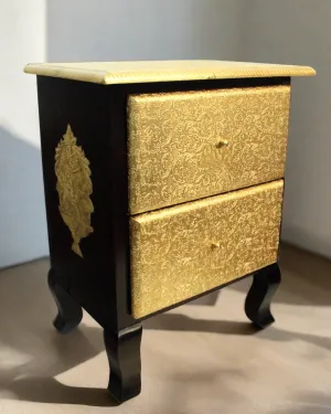 Exquisite Handcrafted Two-Drawer Box with Brass Fittings