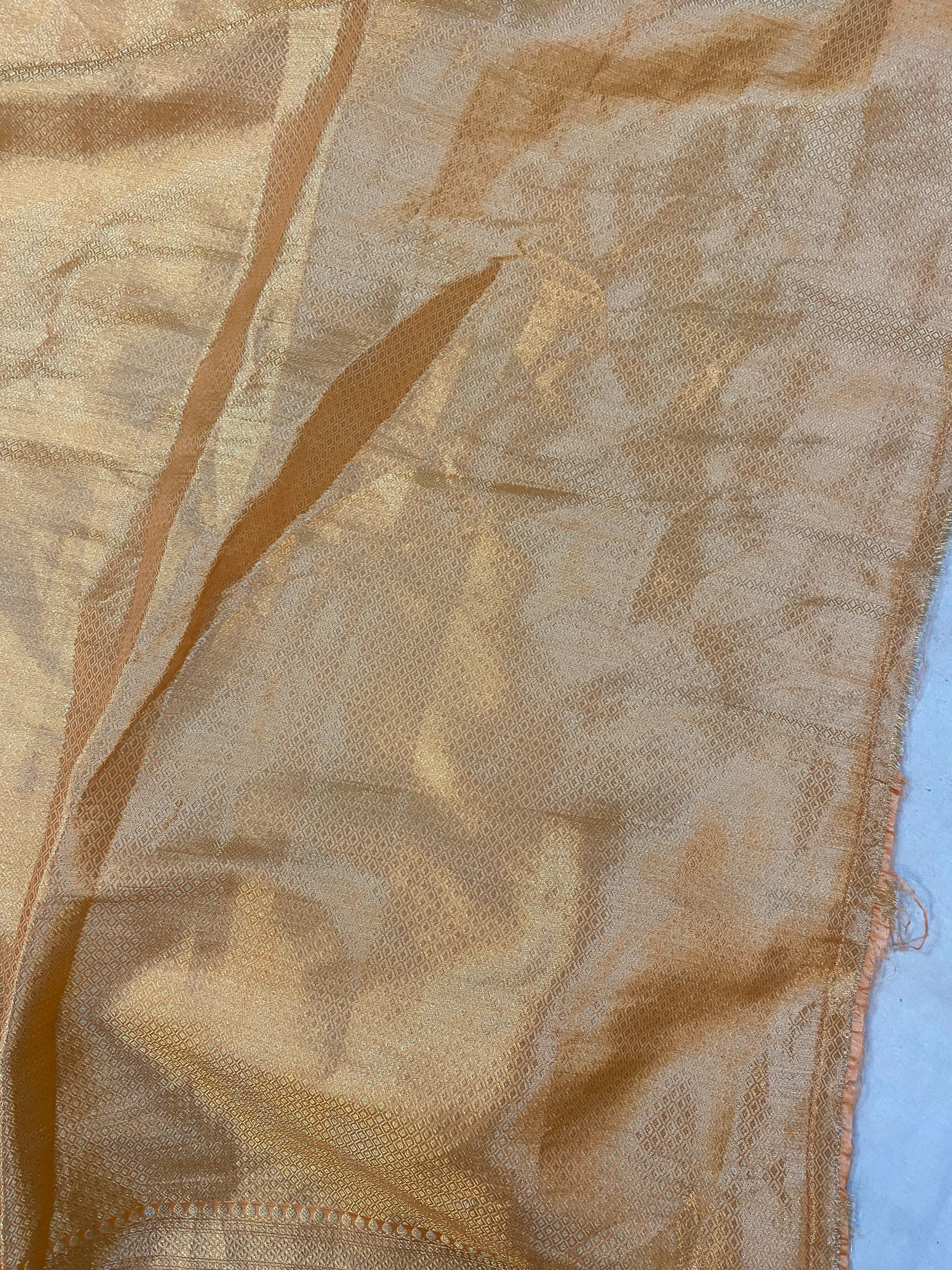 Exquisite Peachy Orange Silk Saree