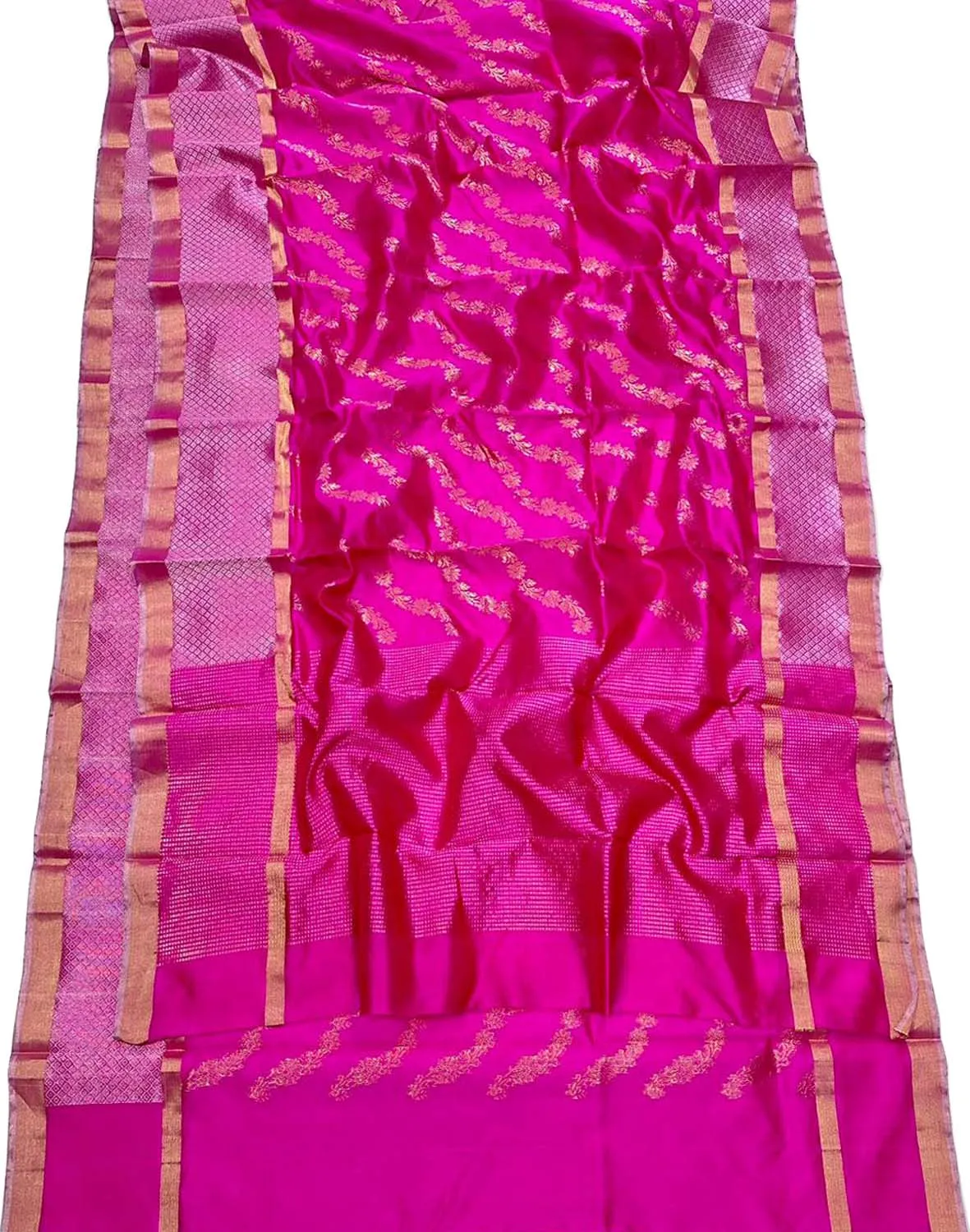 Exquisite Pink Chanderi Handloom Silk Saree