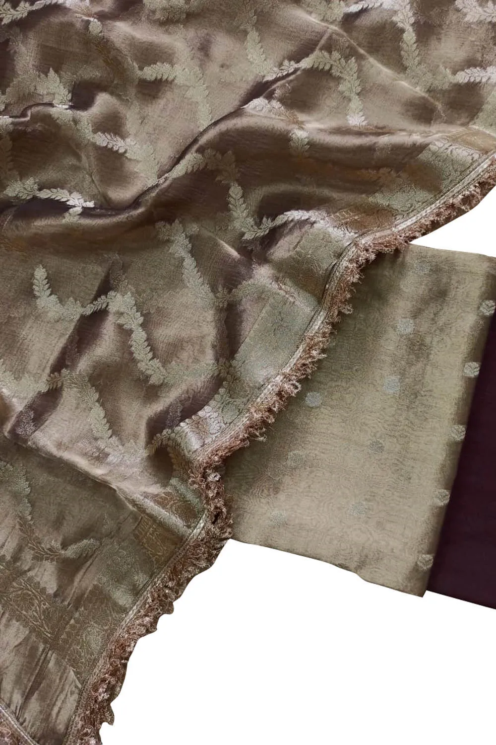 Exquisite Purple Banarasi Tissue Silk Suit Set