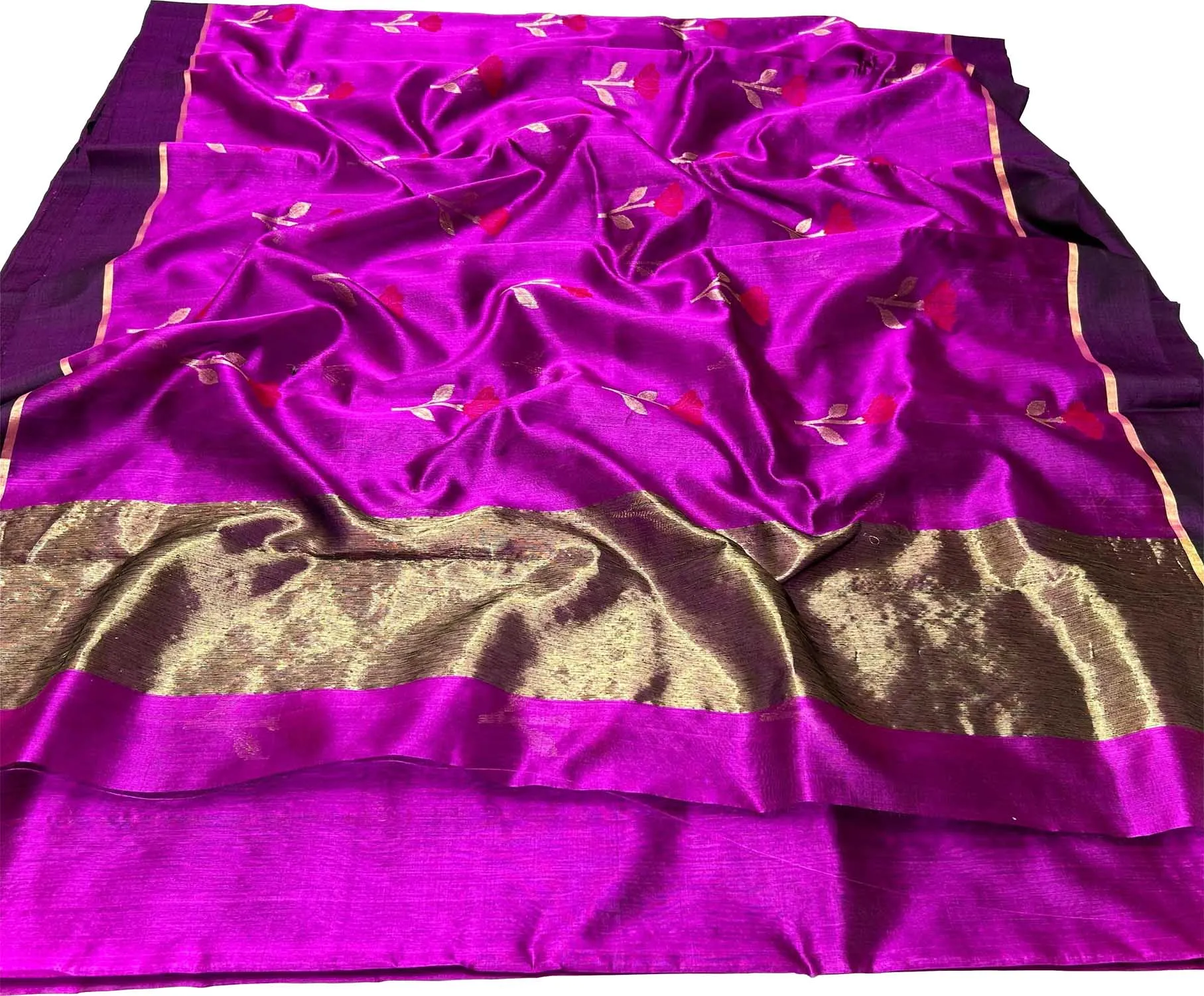 Exquisite Purple Chanderi Silk Meenakari Saree