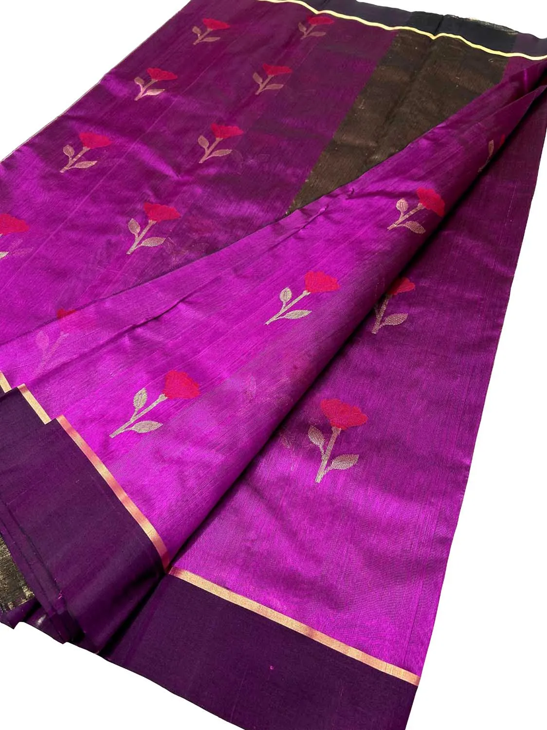 Exquisite Purple Chanderi Silk Meenakari Saree