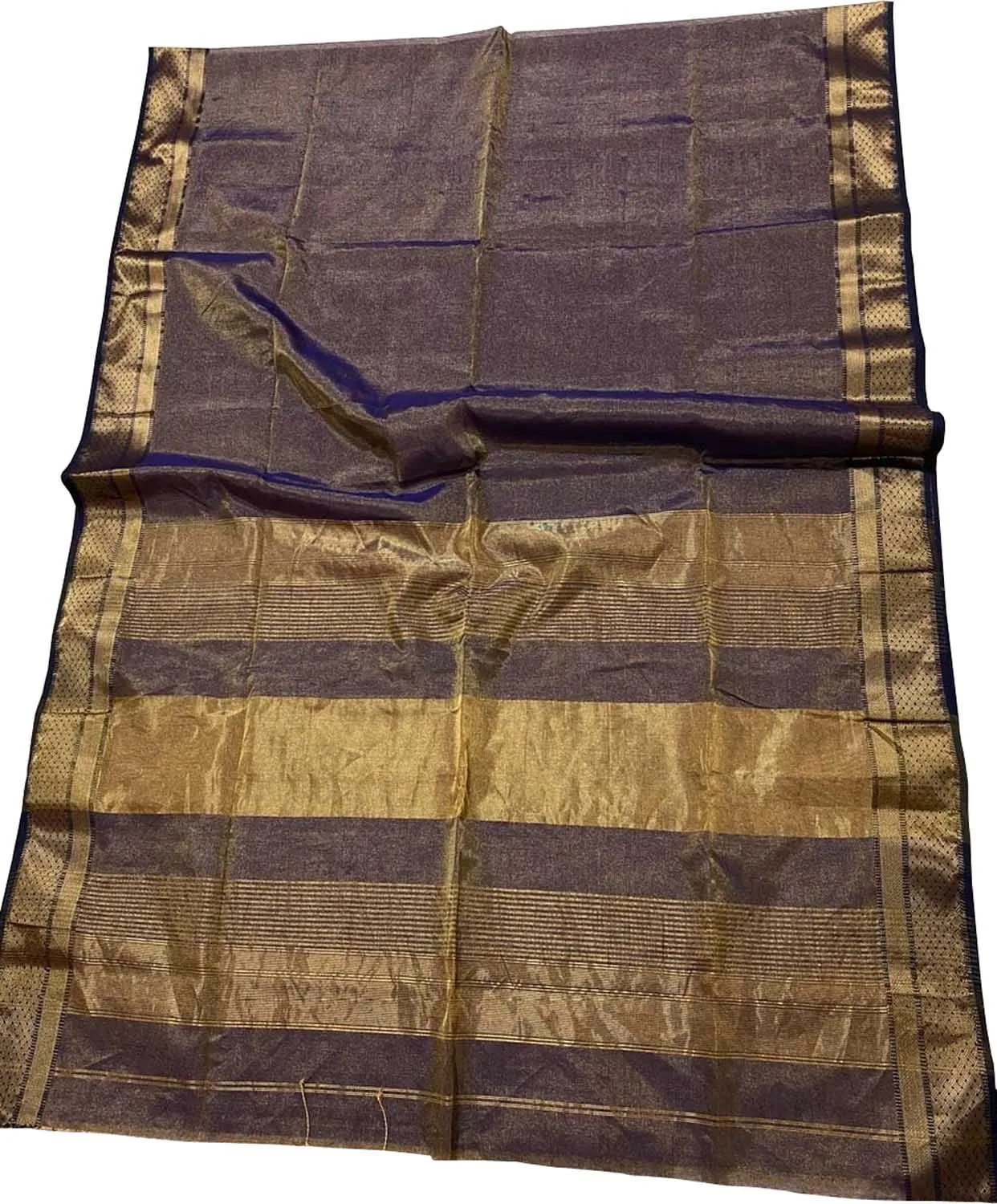 Exquisite Purple Maheshwari Tissue Silk Saree