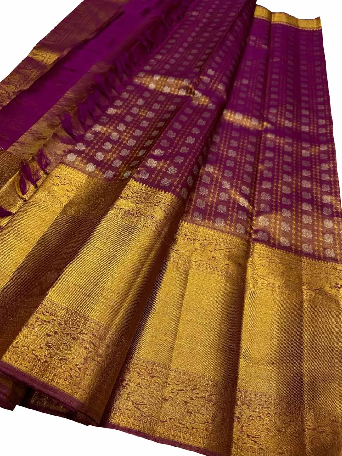 Exquisite Purple Pure Silk Kanjeevaram Saree