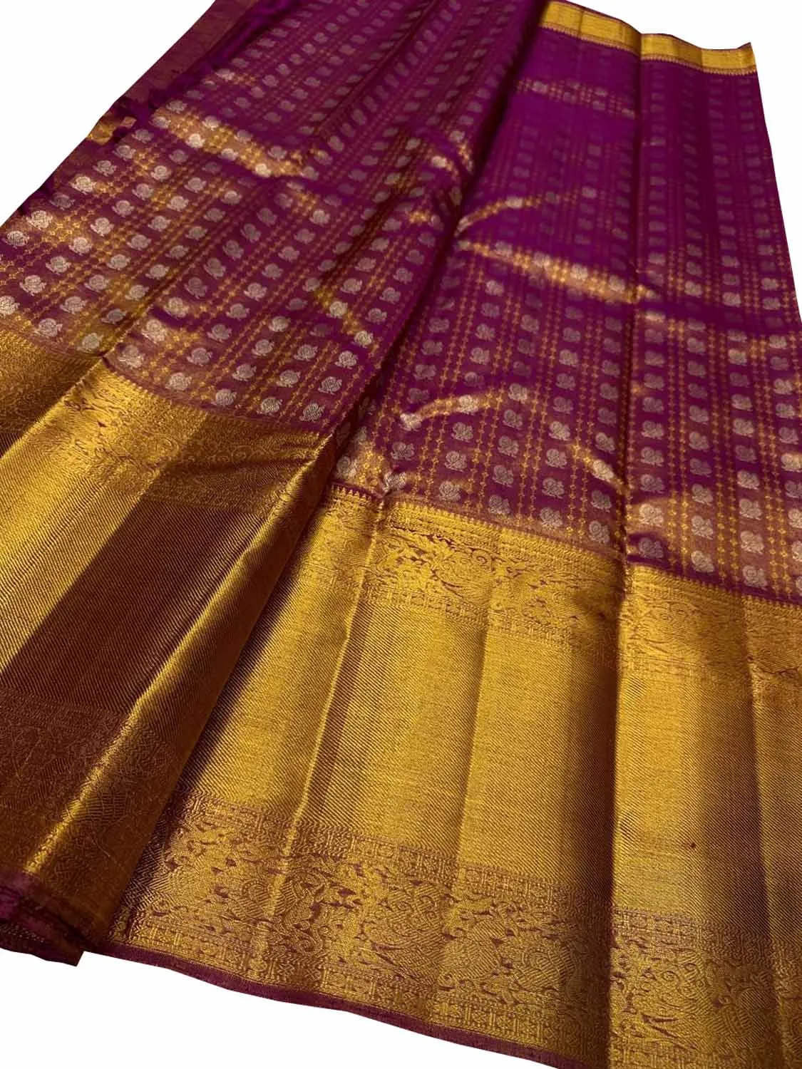 Exquisite Purple Pure Silk Kanjeevaram Saree