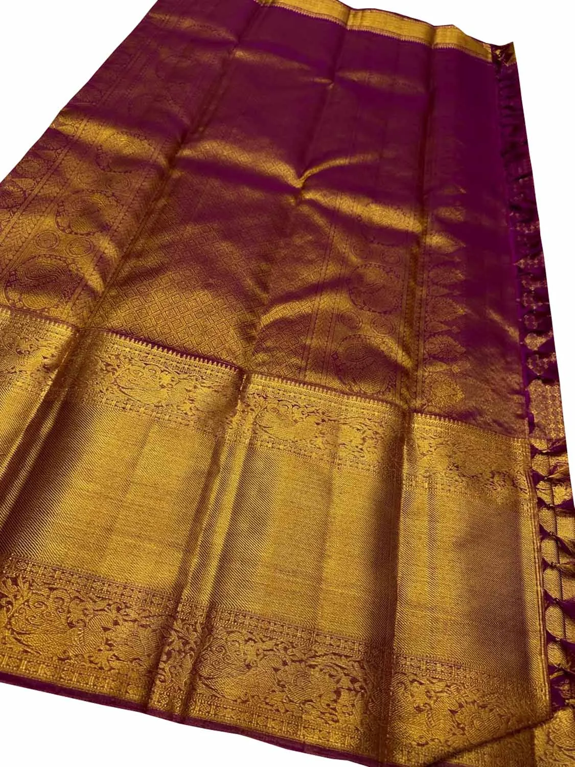 Exquisite Purple Pure Silk Kanjeevaram Saree
