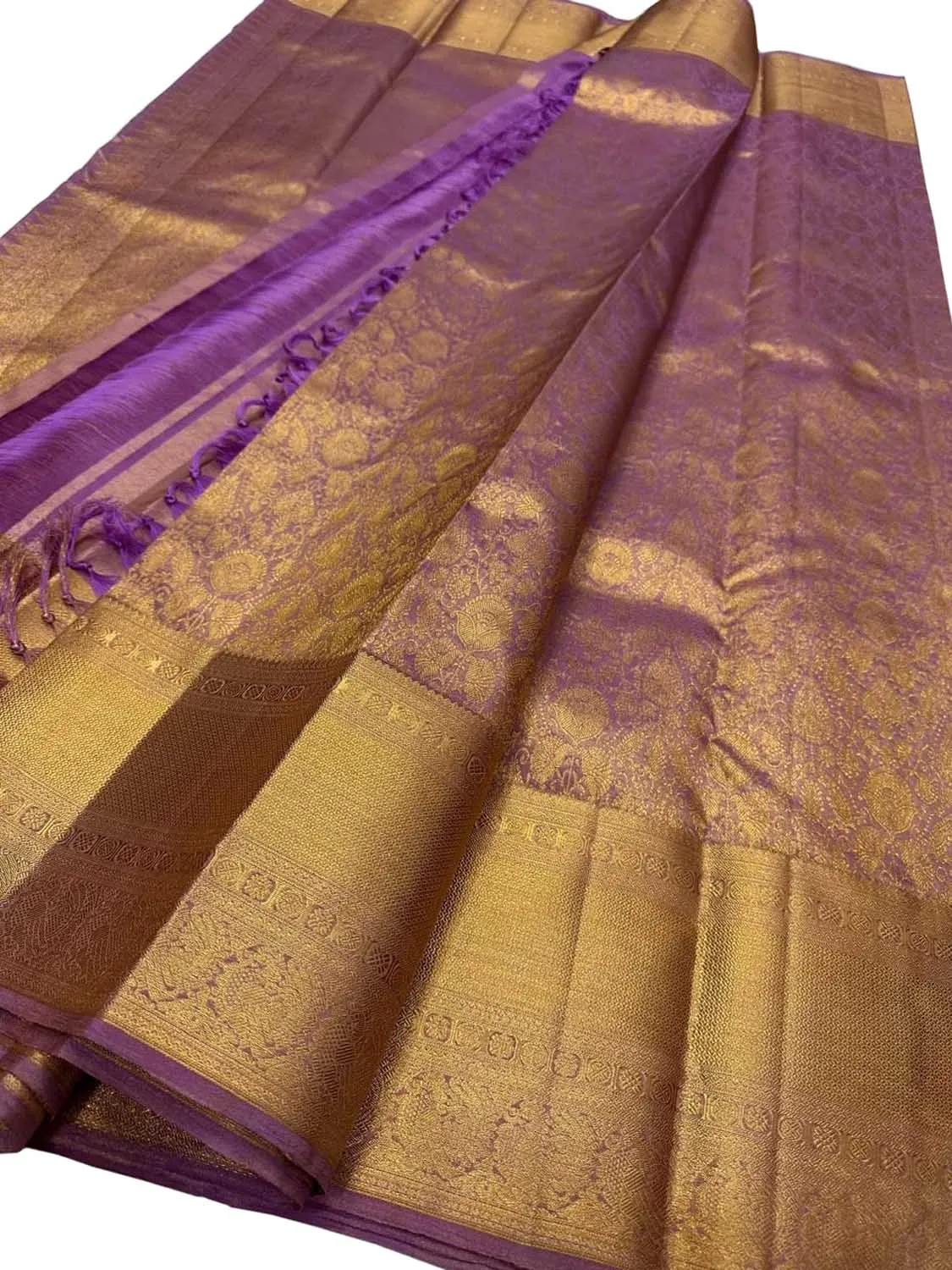 Exquisite Purple Silk Kanjeevaram Saree