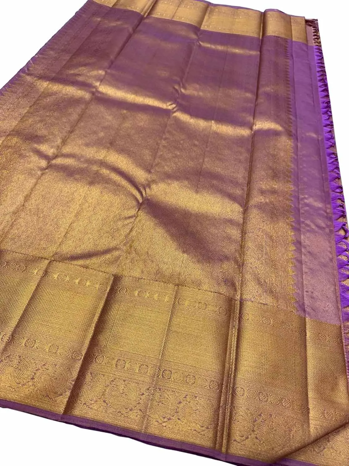 Exquisite Purple Silk Kanjeevaram Saree