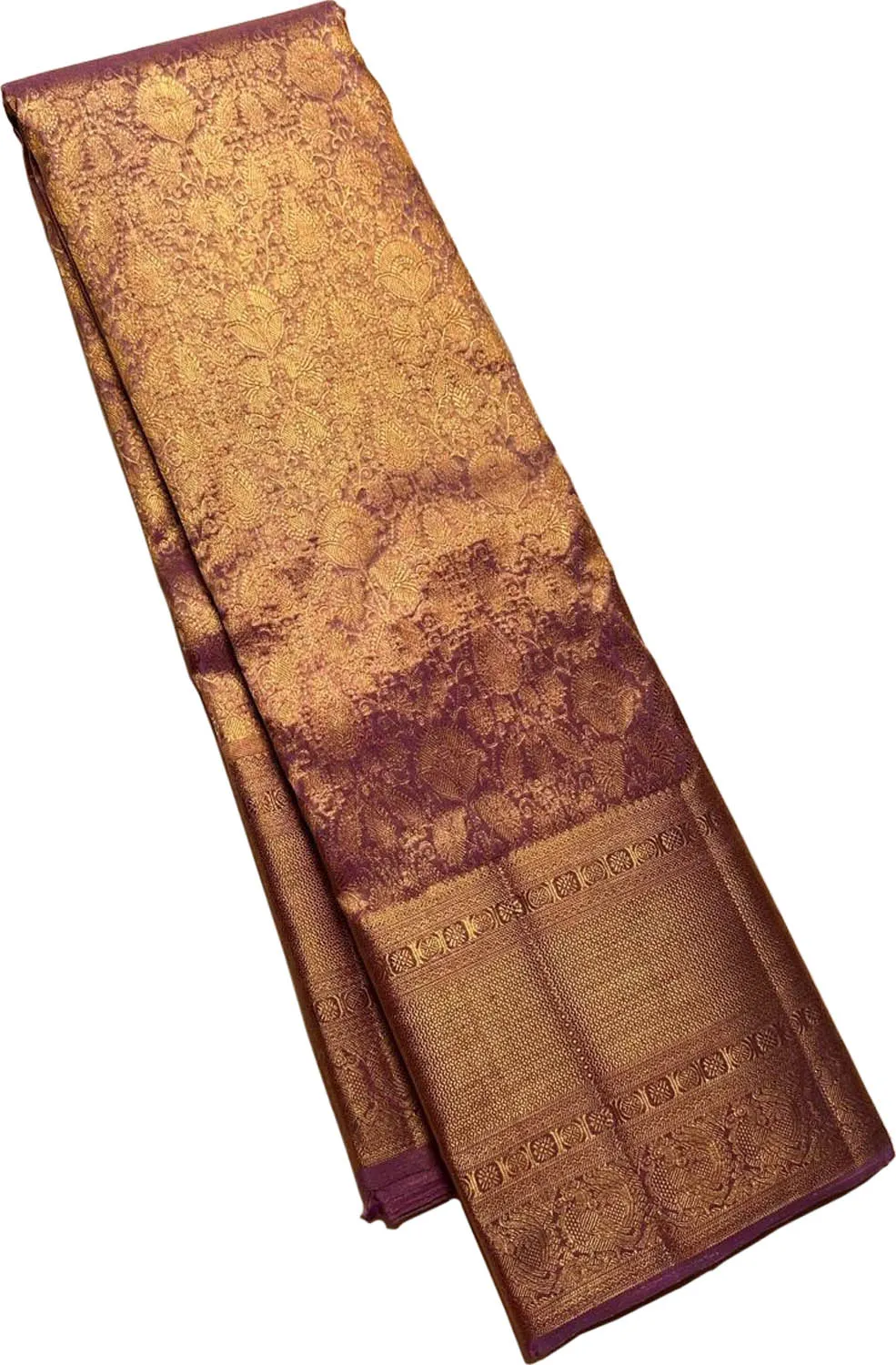 Exquisite Purple Silk Kanjeevaram Saree