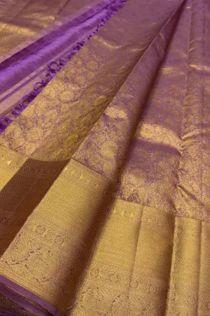 Exquisite Purple Silk Kanjeevaram Saree