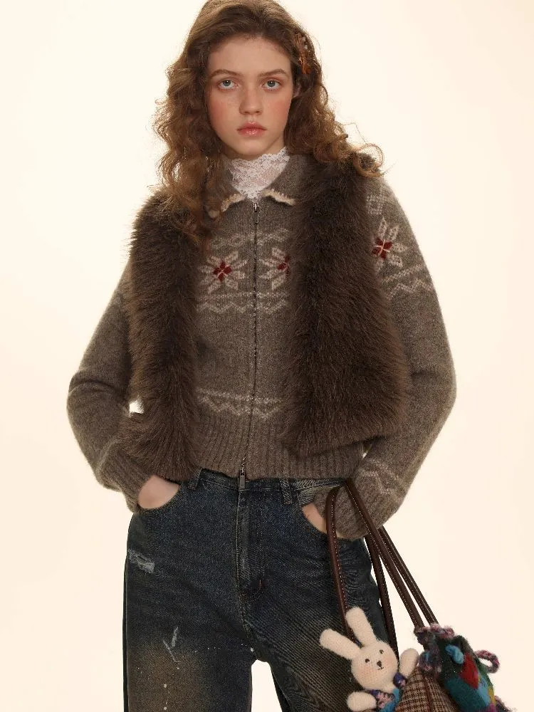 Exquisite short small spirit fox V-neck vest【s0000005979】