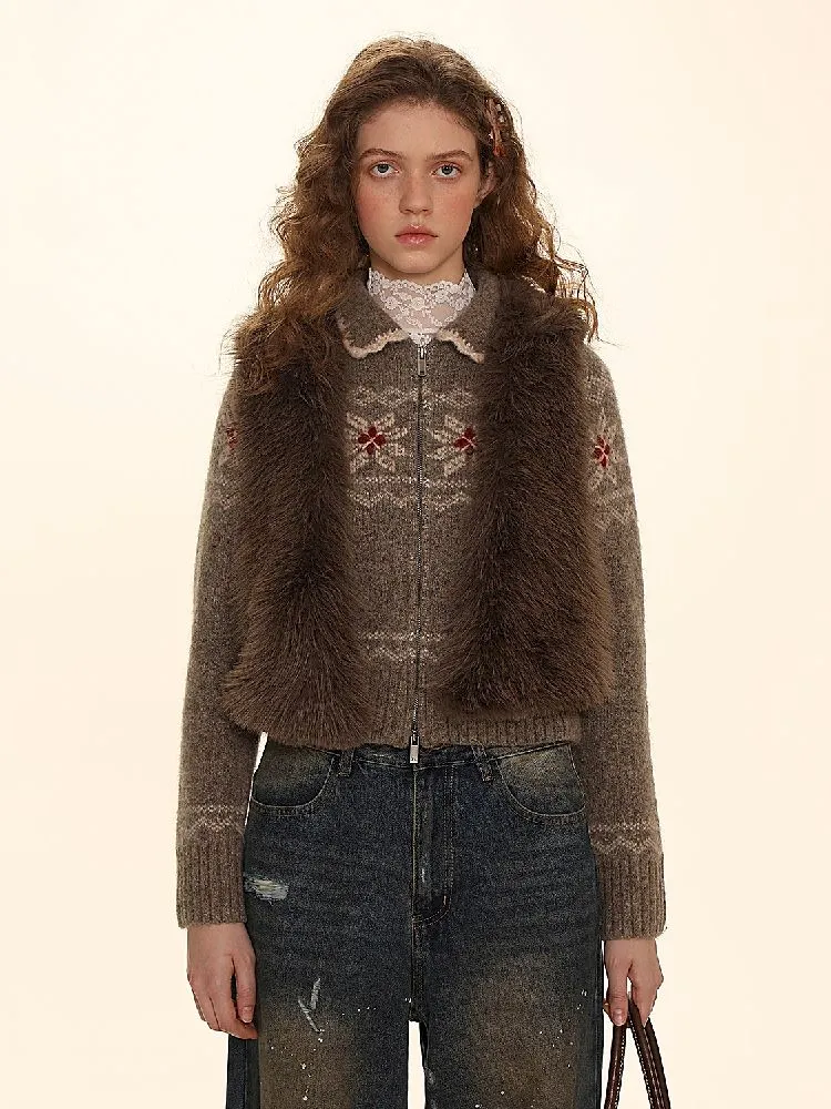 Exquisite short small spirit fox V-neck vest【s0000005979】