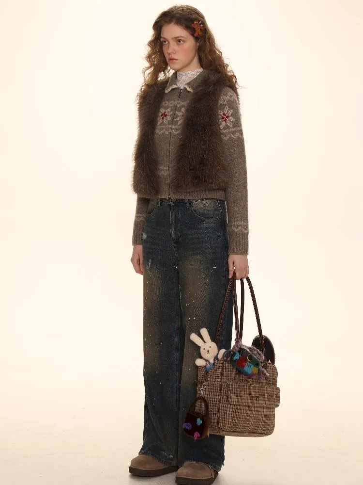 Exquisite short small spirit fox V-neck vest【s0000005979】