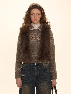 Exquisite short small spirit fox V-neck vest【s0000005979】