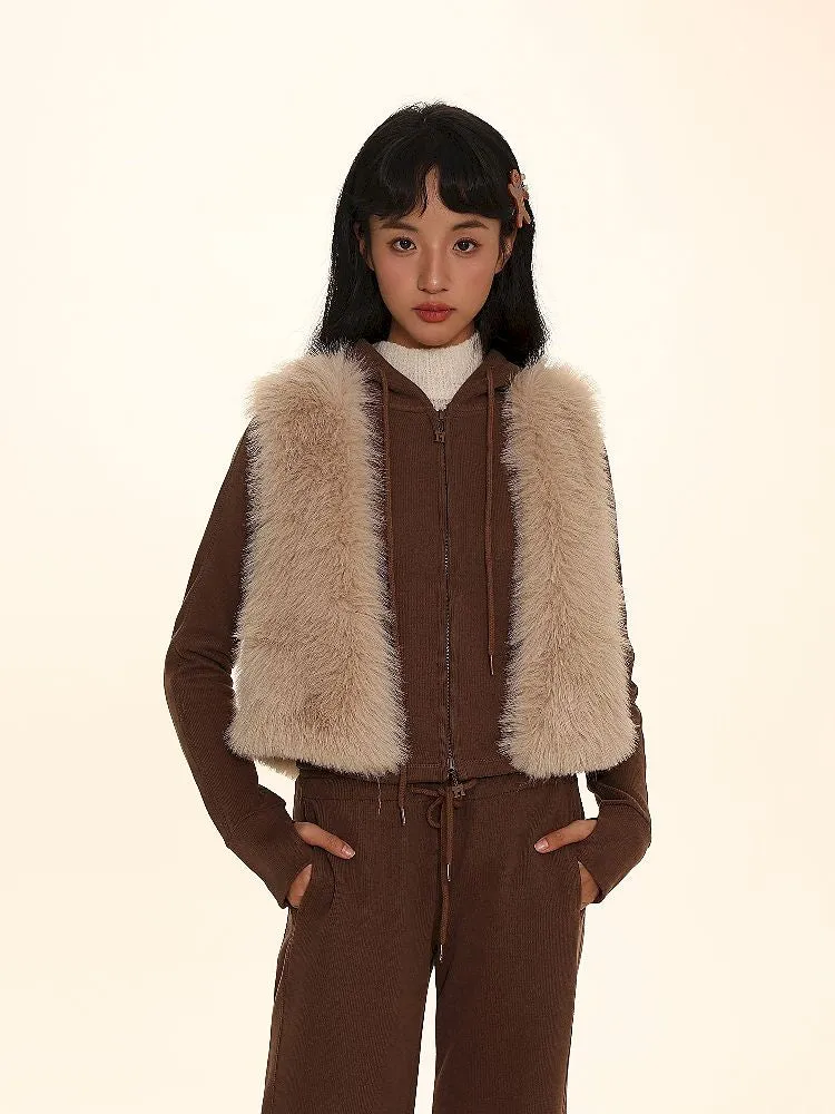 Exquisite short small spirit fox V-neck vest【s0000005979】