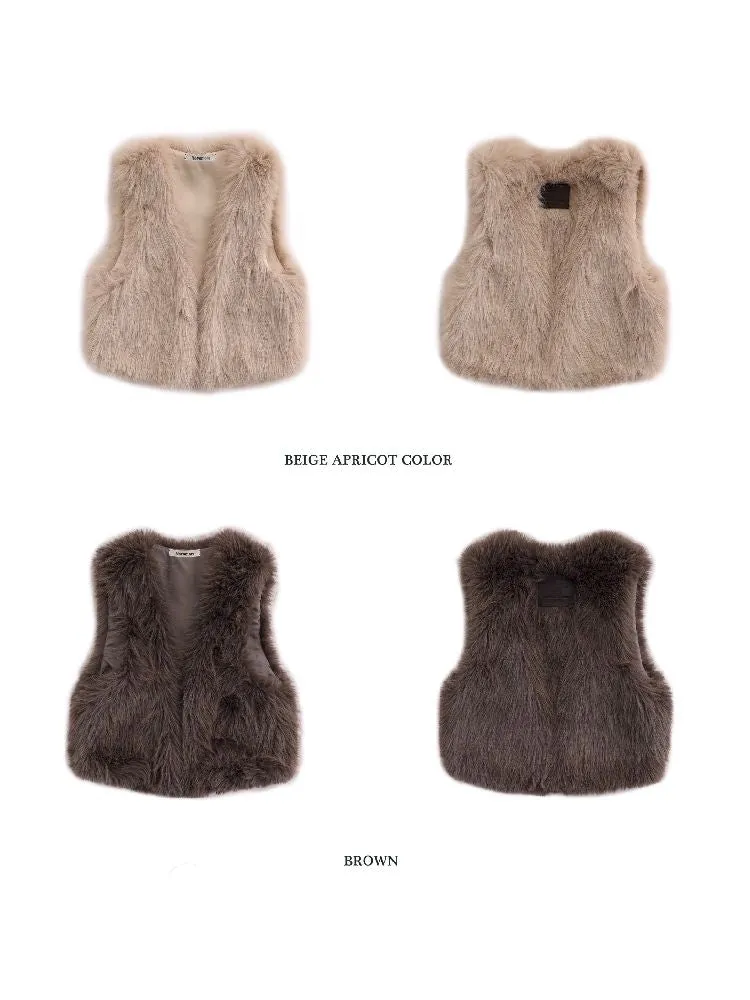 Exquisite short small spirit fox V-neck vest【s0000005979】