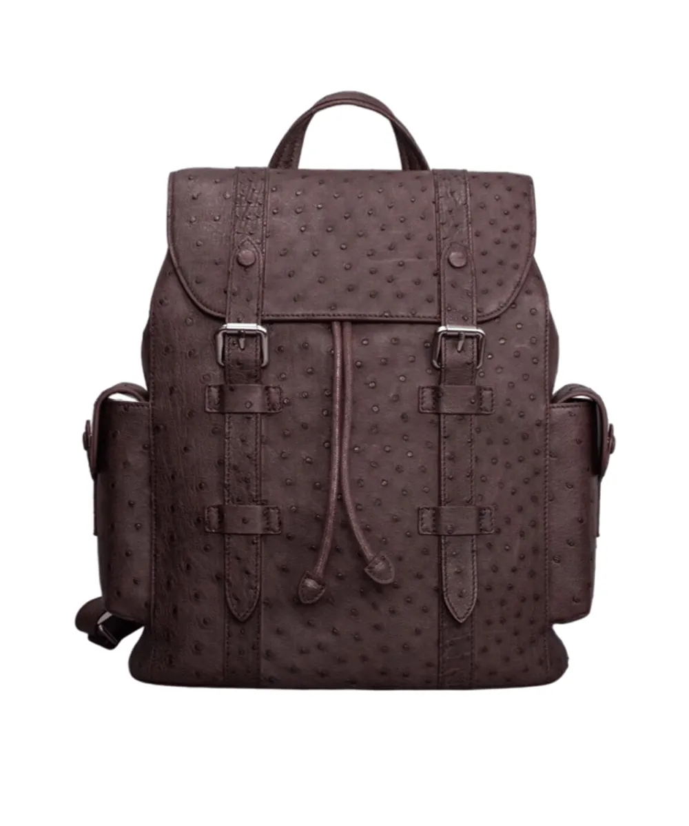 Genuine Ostrich Skin Leather Backpack
