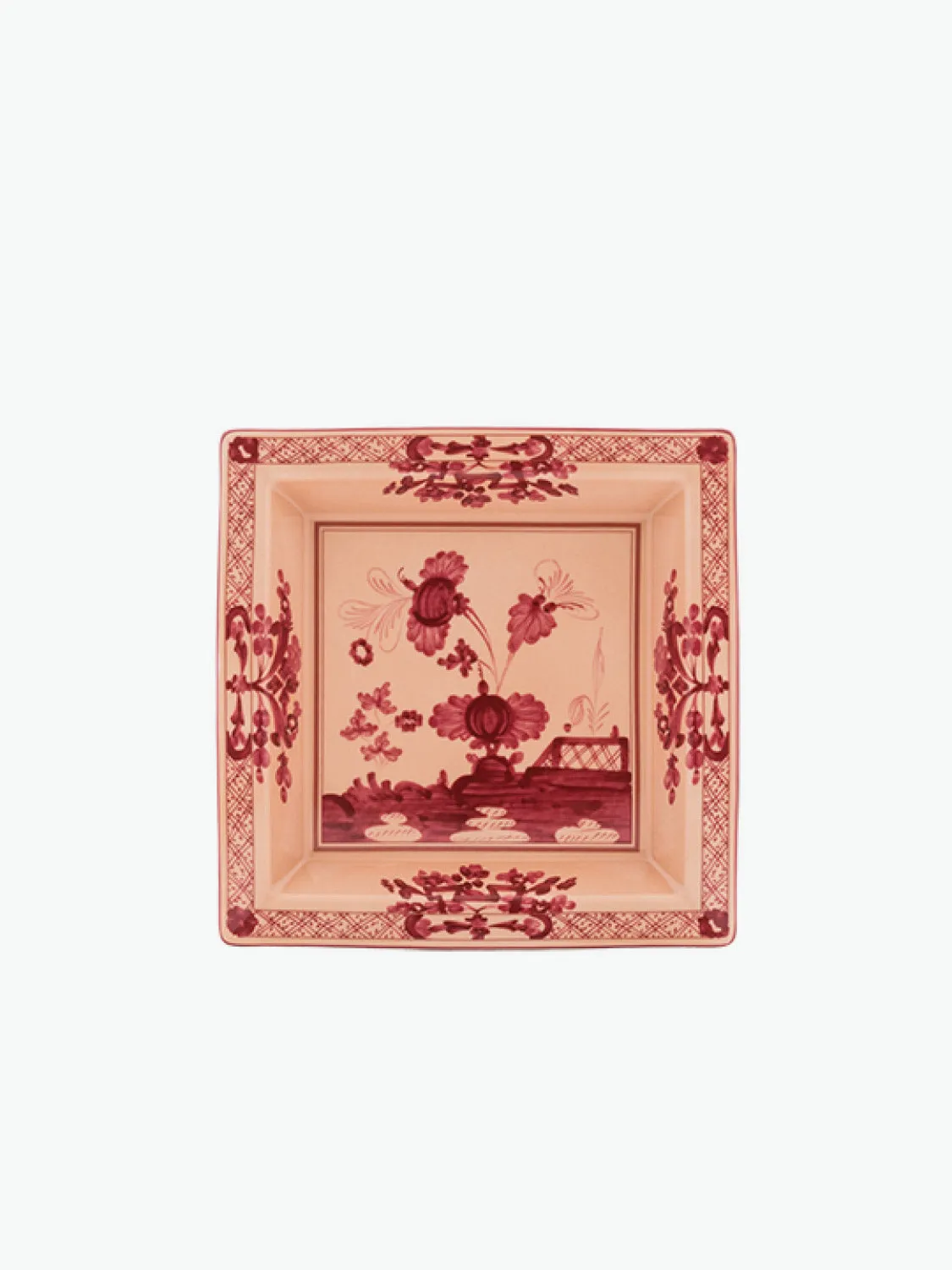 Ginori 1735 Large Squared Vide Poche Oriente Italiano Vermiglio
